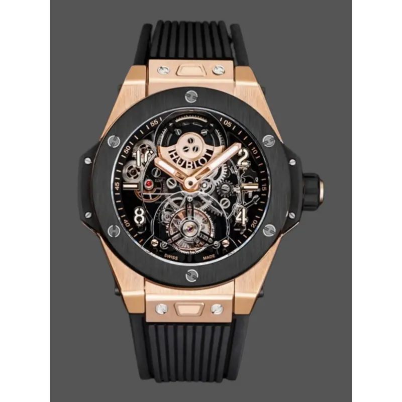 Hublot Big Bang Tourbillon Skeleton 429.OQ.0180.RX Replica - Fabric Strap Bicolor