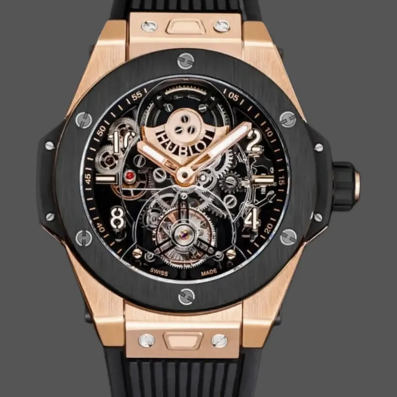 Hublot Big Bang Tourbillon Skeleton 429.OQ.0180.RX Replica - Fabric Strap Bicolor