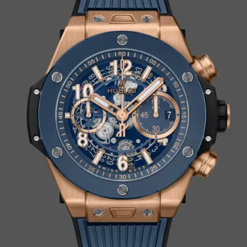 Hublot Big Bang Unico King Gold Blue Ceramic 421.OL.5180.RX Replica - Blaues Zifferblatt Gold