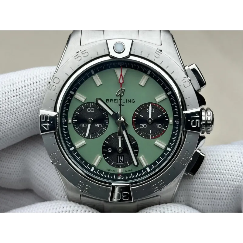 Breitling Chronomat B01 42 AB0147101L1A1 Replica - Mintgruenes Zifferblatt Edelstahl