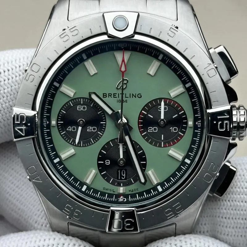 Breitling Chronomat B01 42 AB0147101L1A1 Replica - Mintgruenes Zifferblatt Edelstahl