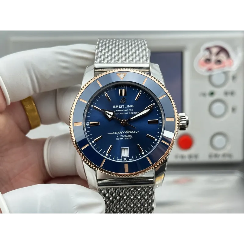 Breitling Superocean Heritage UB2010161C1A1 Replica - Blaues Zifferblatt Milanaise-Armband