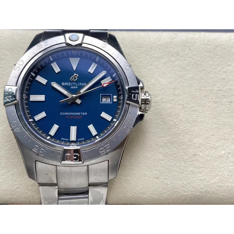 Breitling Avenger A17328101C1A1 Replica - Blaues Zifferblatt Geriffelte Luenette