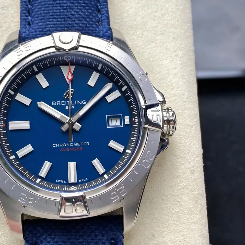 Breitling Avenger A17328101C1X1 Replica - Blaues Zifferblatt Geriffelte Luenette
