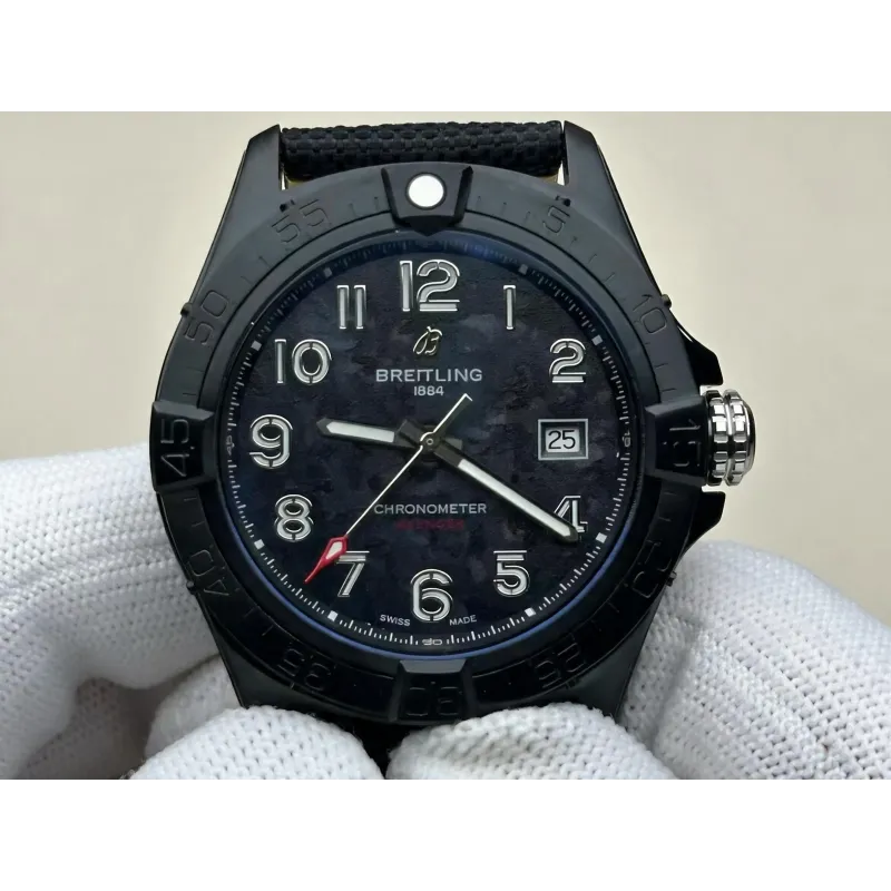Breitling Avenger S17328101B1X1 Replica - Schwarzes Zifferblatt Geriffelte Luenette