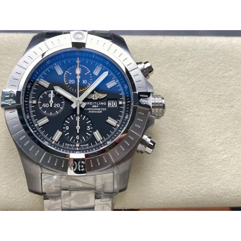 Breitling Avenger Chronograph 45 A13317101B1A1 Replica - Schwarzes Zifferblatt Edelstahl