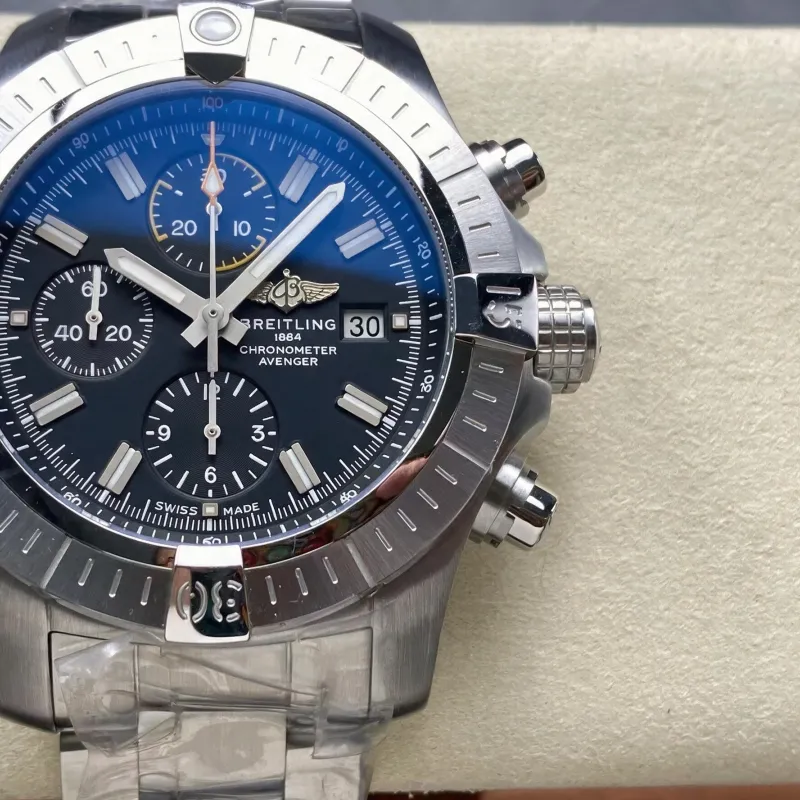 Breitling Avenger Chronograph 45 A13317101B1A1 Replica - Schwarzes Zifferblatt Edelstahl