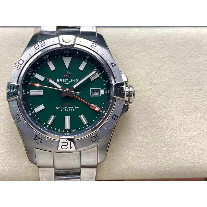 Breitling Avenger A32320101B1A1 Replica - Gruenes Zifferblatt Geriffelte Luenette