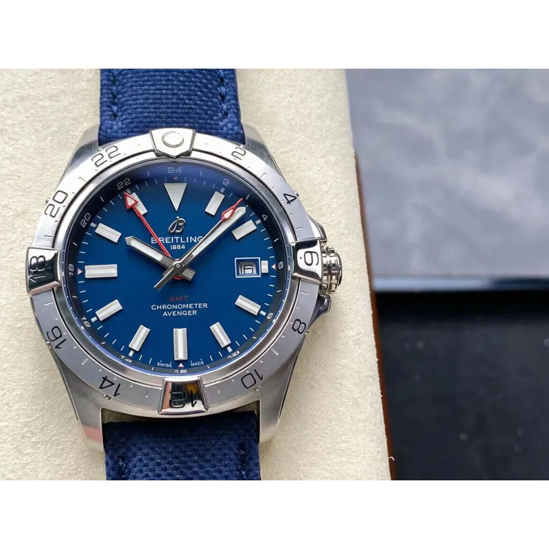 Breitling Avenger A32320101C1X1 Replica - Blaues Zifferblatt Geriffelte Luenette