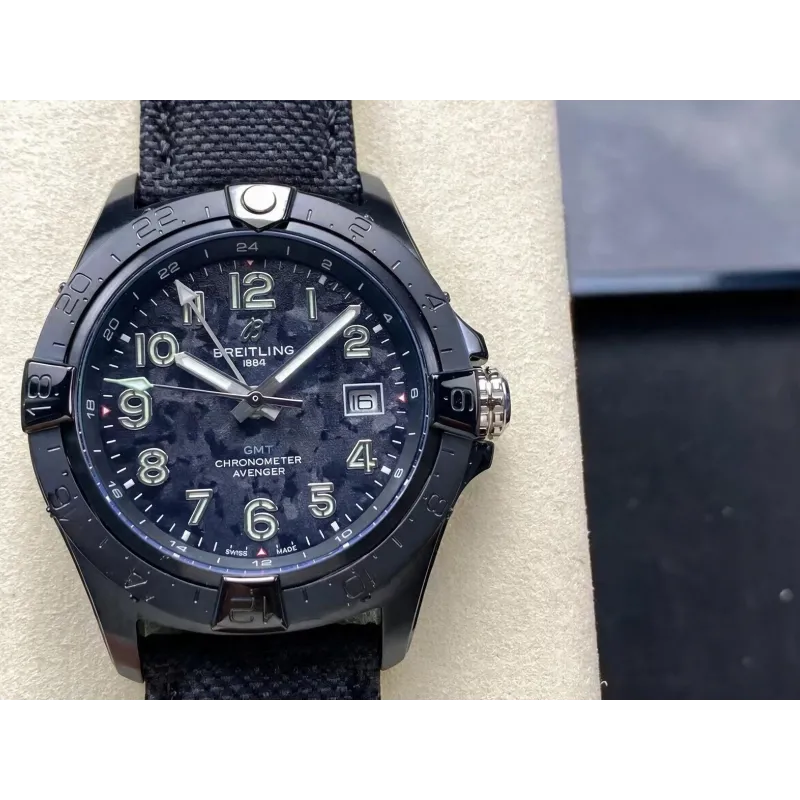 Breitling Avenger S32320101B1X1 Replica - Schwarzes Zifferblatt Geriffelte Luenette