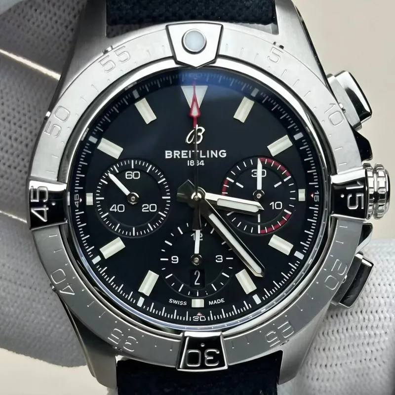 Breitling Chronomat B01 42 AB0146101B1X1 Replica - Schwarzes Zifferblatt Edelstahl