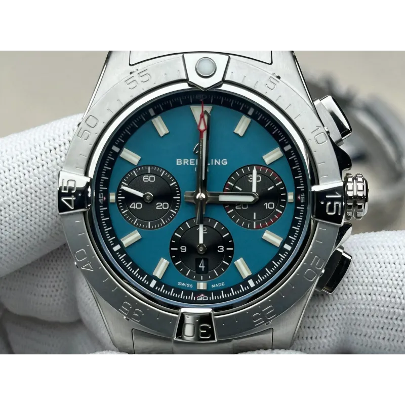 Breitling Chronomat B01 42 AB0147101C1A1 Replica - Eisblaues Zifferblatt Edelstahl