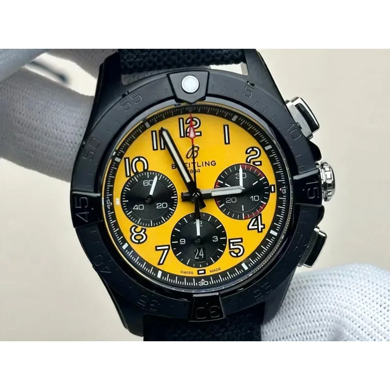 Breitling Avenger B01 Chronograph 44 Night Mission SB0147101I1X2 Replica - Gelbes Zifferblatt