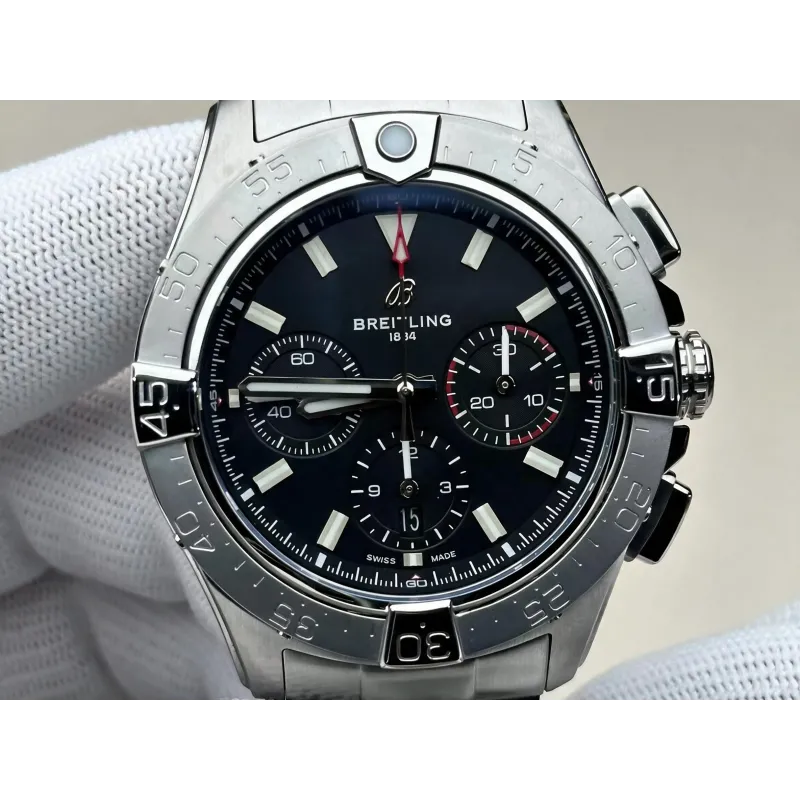 Breitling Chronomat B01 42 AB0147101B1A1 Replica - Schwarzes Zifferblatt Edelstahl