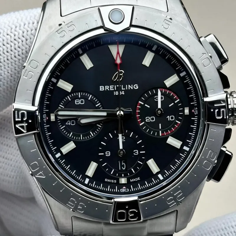 Breitling Chronomat B01 42 AB0147101B1A1 Replica - Schwarzes Zifferblatt Edelstahl