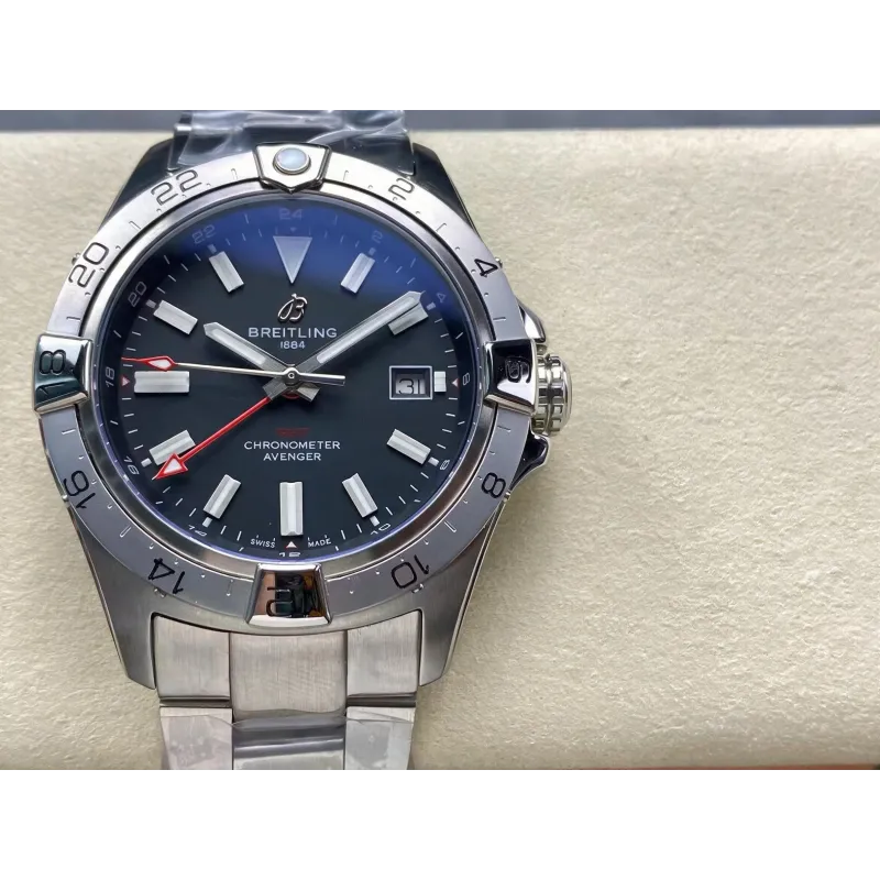 Breitling Avenger A32320101B1A1 Replica - Schwarzes Zifferblatt Geriffelte Luenette