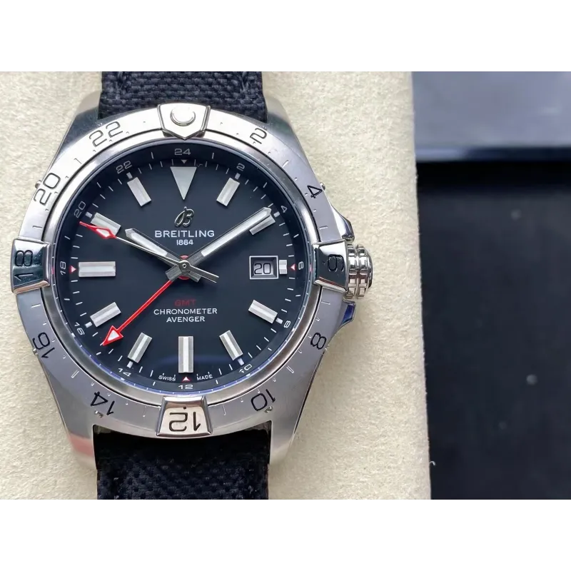 Breitling Avenger A32320101B1X1 Replica - Schwarzes Zifferblatt Geriffelte Luenette