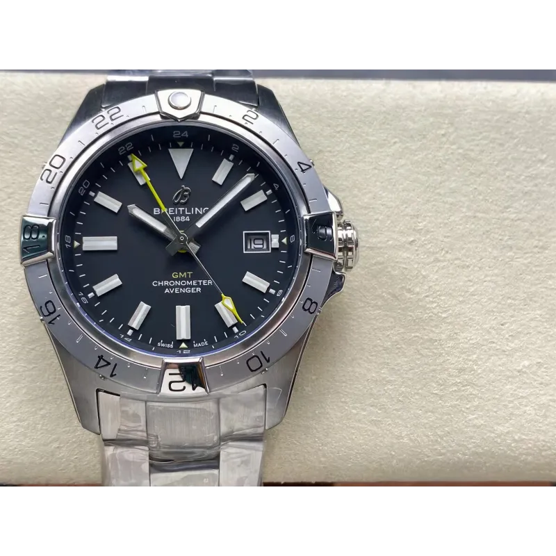 Breitling Avenger A32320101B1A1 Replica - Schwarzes Zifferblatt Geriffelte Luenette