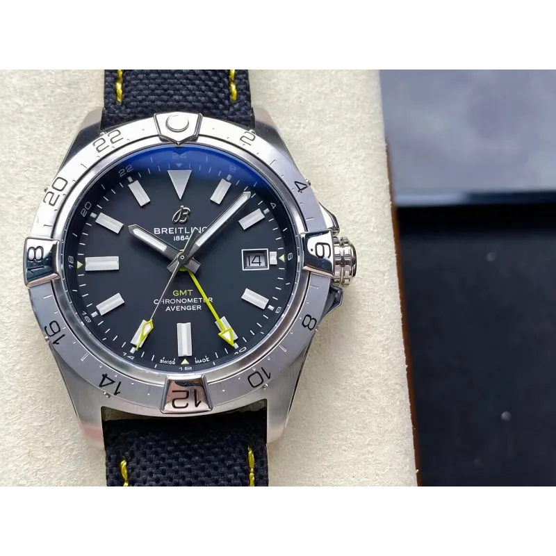Breitling Avenger A32320101B1X1 Replica - Schwarzes Zifferblatt Geriffelte Luenette