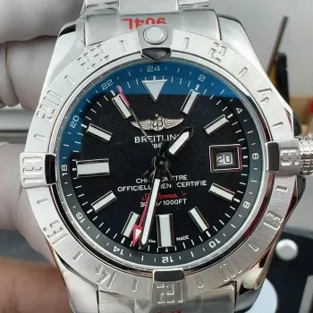 Breitling Avenger A32390111B1A1 Replica - Schwarzes Zifferblatt Geriffelte Luenette