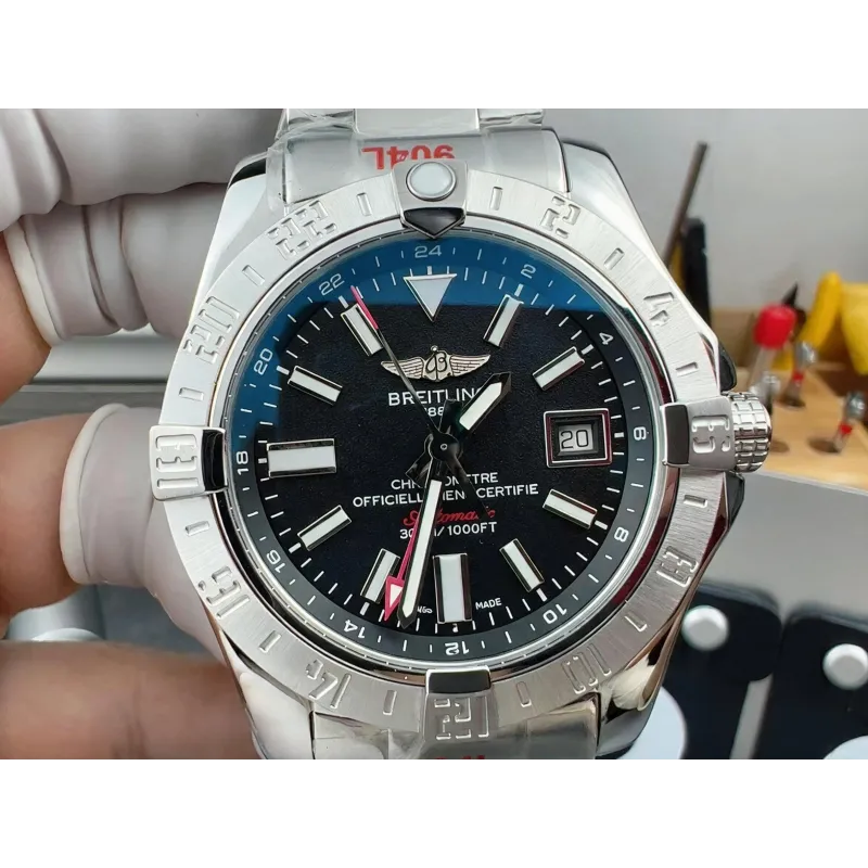 Breitling Avenger A32390111B1A1 Replica - Schwarzes Zifferblatt Geriffelte Luenette