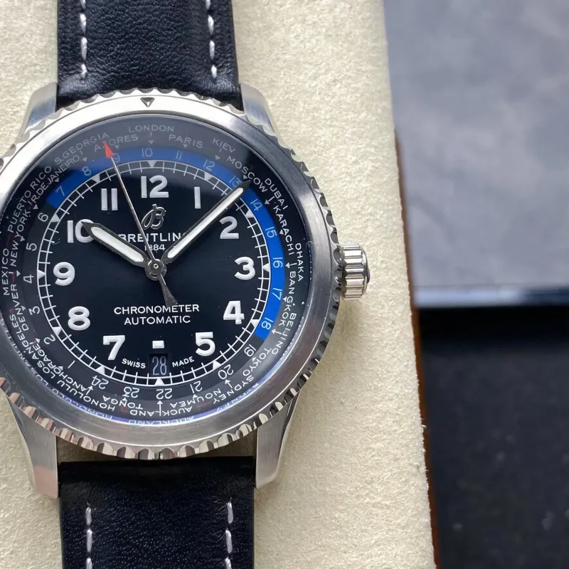 Breitling Navitimer 8 B35 Unitime 41 AB3521U41B1P1 Replica - Schwarzes Zifferblatt Edelstahl
