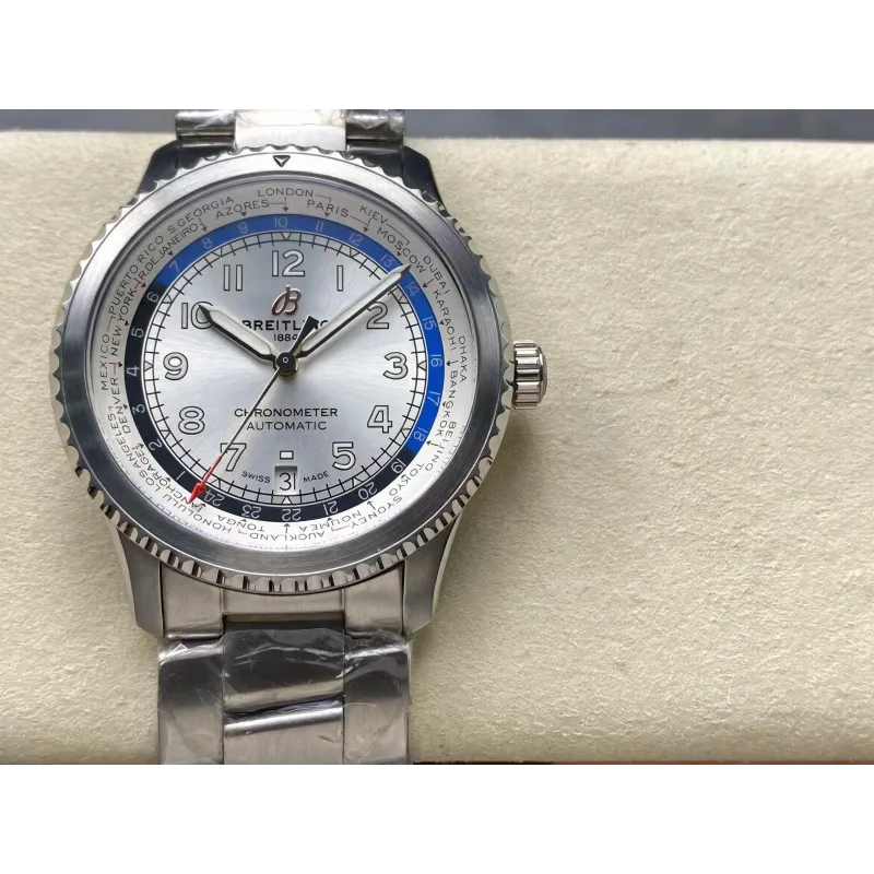 Breitling Navitimer 8 B35 Automatic Unitime 43 AB3521U01G1A1 Replica - Silbernes Zifferblatt
