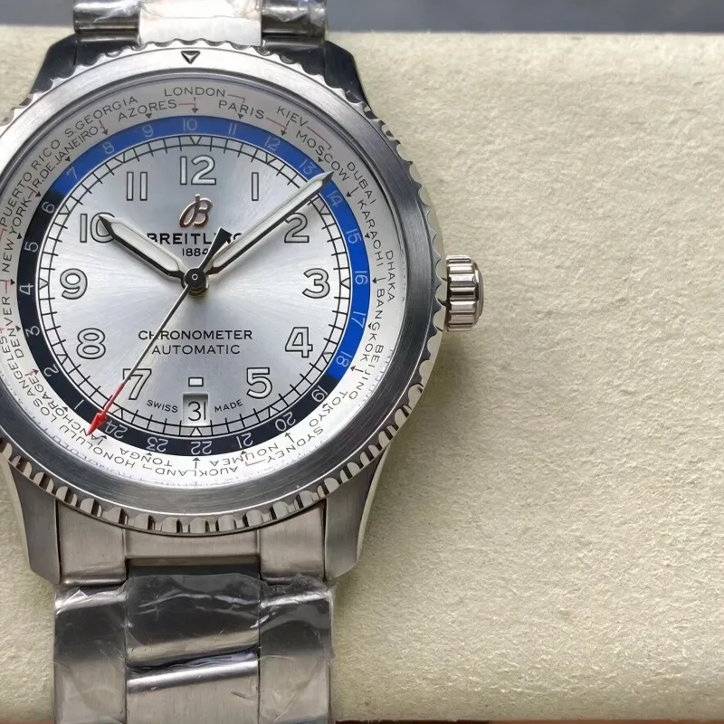 Breitling Navitimer 8 B35 Automatic Unitime 43 AB3521U01G1A1 Replica - Silbernes Zifferblatt