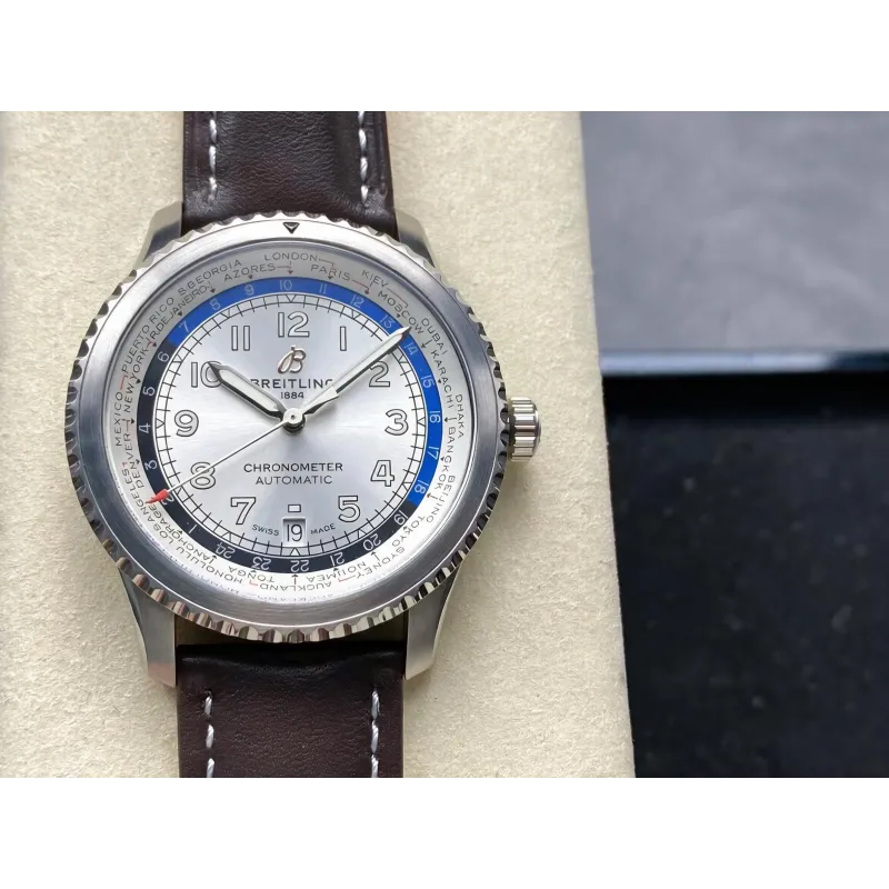 Breitling Navitimer 8 B35 Automatic Unitime 43 AB3521U01G1P1 Replica - Silbernes Zifferblatt