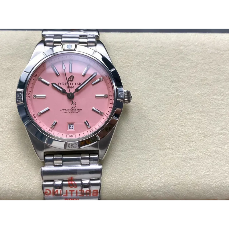 Breitling Chronomat Damen A77310101K1A1 Replica - Rosa Zifferblatt Geriffelte Luenette
