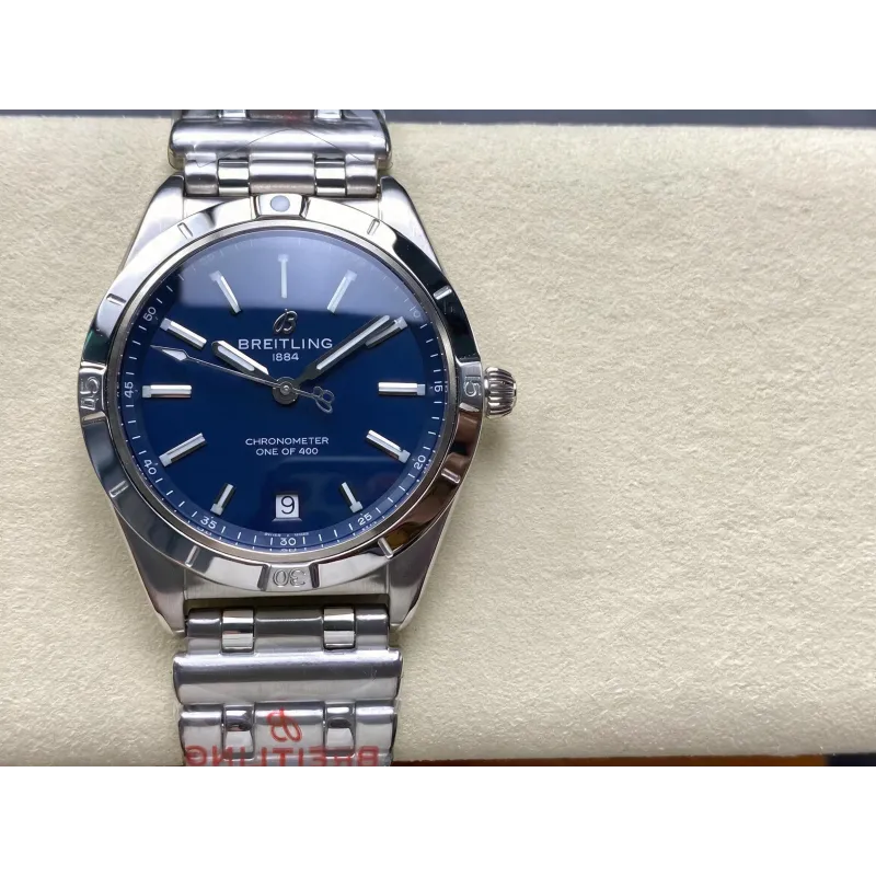 Breitling Chronomat Damen A103801A1C1A1 Replica - Blaues Zifferblatt Geriffelte Luenette