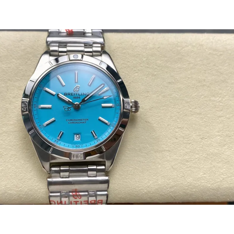 Breitling Chronomat Damen A103803A1L1A1 Replica - Tiffany Blue Geriffelte Luenette