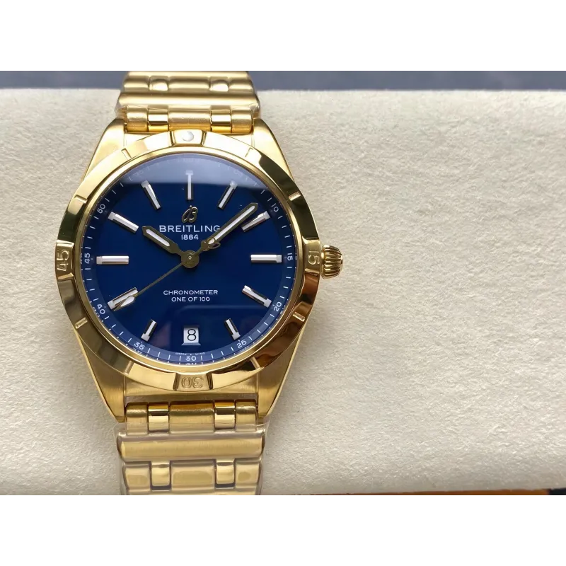 Breitling Chronomat Damen K103801A1C1K1 Replica - Blaues Zifferblatt Geriffelte Luenette