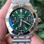 Breitling Chronomat AB0134101L2A1 Replica - Gruenes Zifferblatt Geriffelte Luenette