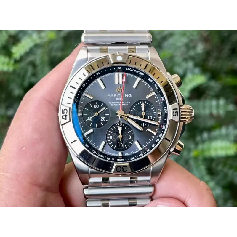 Breitling Chronomat EB0134101M1E1 Replica - Graues Zifferblatt Geriffelte Luenette