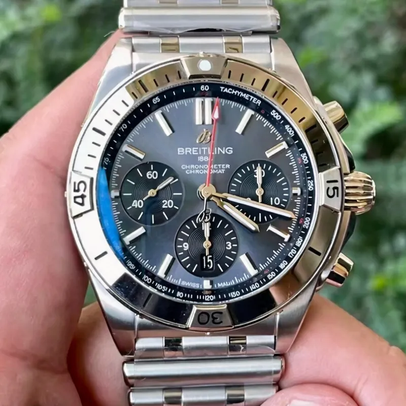 Breitling Chronomat EB0134101M1E1 Replica - Graues Zifferblatt Geriffelte Luenette