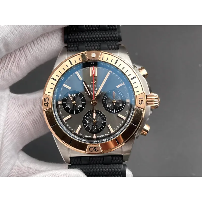 Breitling Chronomat UB0134101B1S1 Replica - Graues Zifferblatt Geriffelte Luenette
