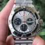 Breitling Chronomat AB0134101K1A1 Replica - Silbernes Zifferblatt Geriffelte Luenette