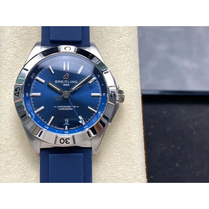 Breitling Chronomat A32398101C1A1 Replica - Blaues Zifferblatt Geriffelte Luenette