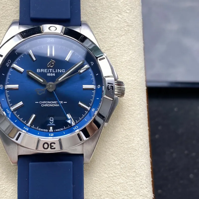 Breitling Chronomat A32398101C1A1 Replica - Blaues Zifferblatt Geriffelte Luenette