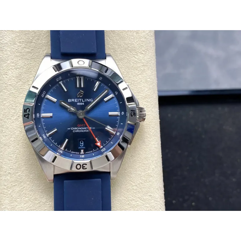 Breitling Chronomat A32398101C1A1 Replica - Blaues Zifferblatt Geriffelte Luenette