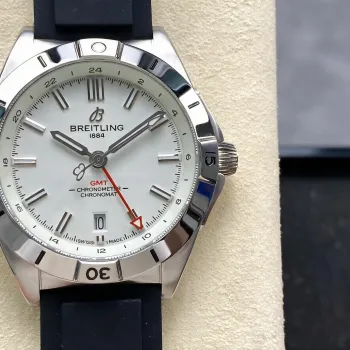 Breitling Chronomat A32398101A1A1 Replica - Weisses Zifferblatt Geriffelte Luenette