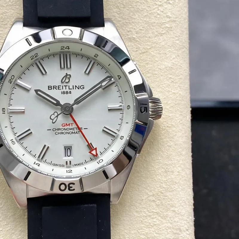 Breitling Chronomat A32398101A1A1 Replica - Weisses Zifferblatt Geriffelte Luenette