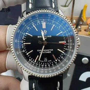 Breitling Navitimer A17326211B1P2 Replica - Schwarzes Zifferblatt Geriffelte Luenette