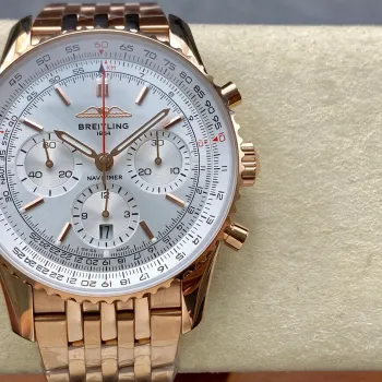 Breitling Navitimer RB0139211G1R1 Replica - Silbernes Zifferblatt Geriffelte Luenette