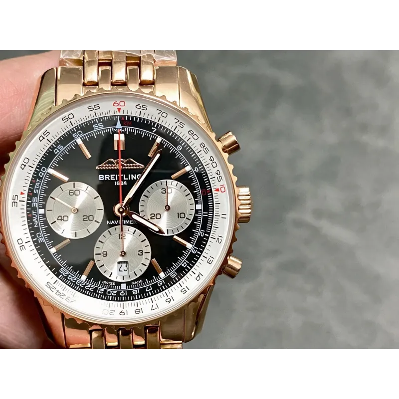 Breitling Navitimer RB0138211B1R1 Replica - Schwarzes Zifferblatt Geriffelte Luenette