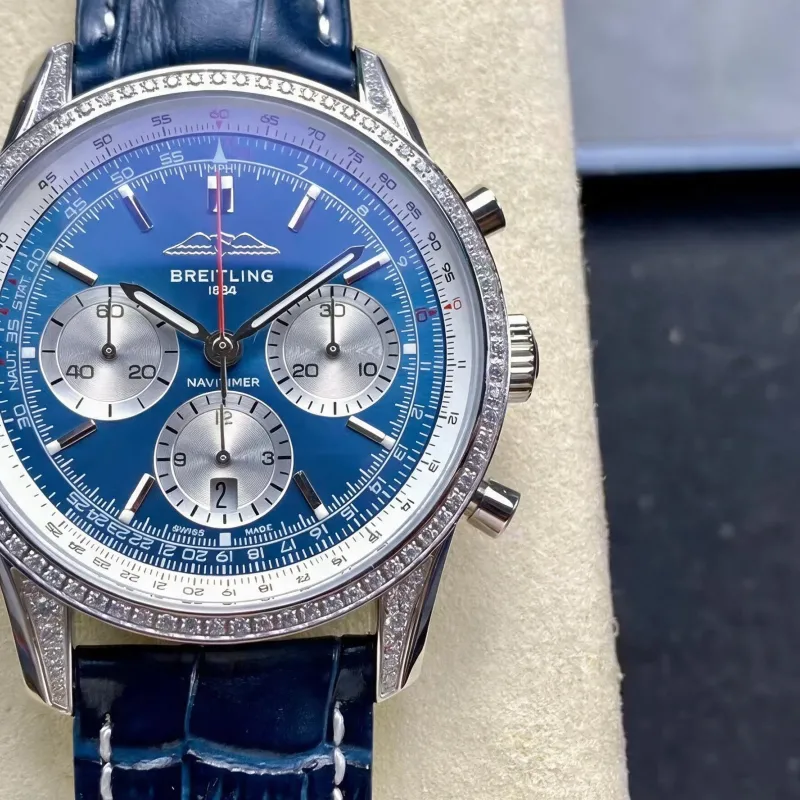 Breitling Navitimer AB0139631C1P1 Replica - Blaues Zifferblatt Geriffelte Luenette