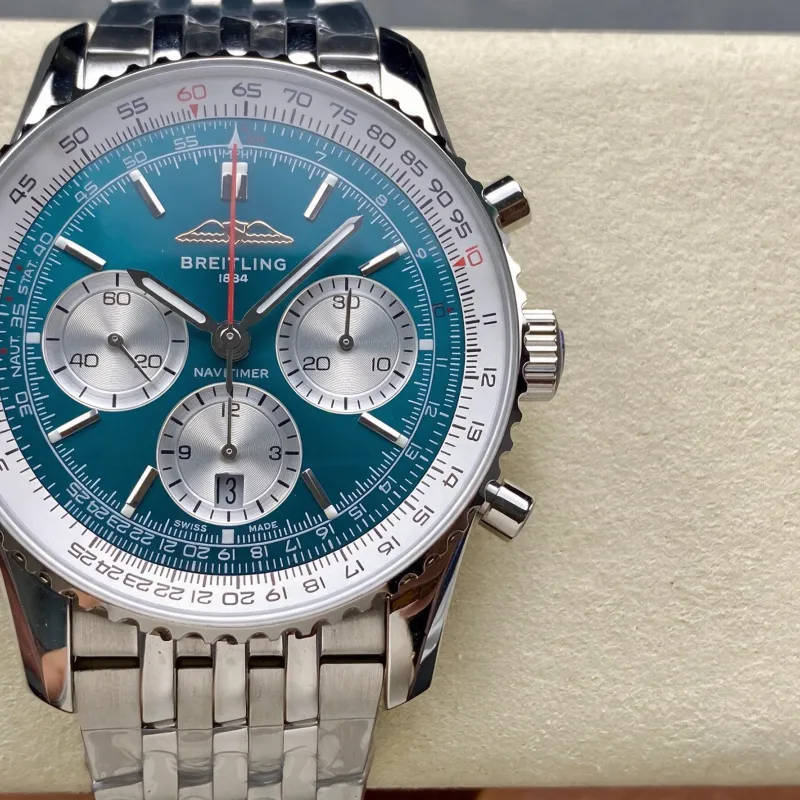 Breitling Navitimer AB0137211C1A1 Replica - Blaues Zifferblatt Geriffelte Luenette