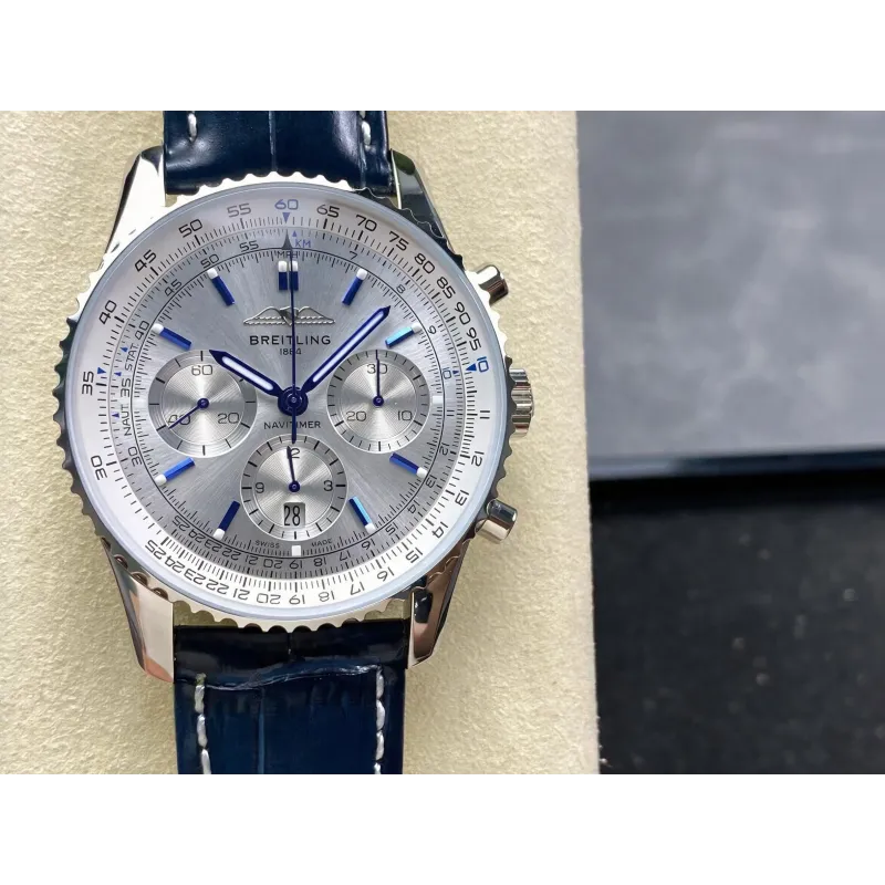 Breitling Navitimer AB0139A71G1P1 Replica - Weisses Zifferblatt Geriffelte Luenette
