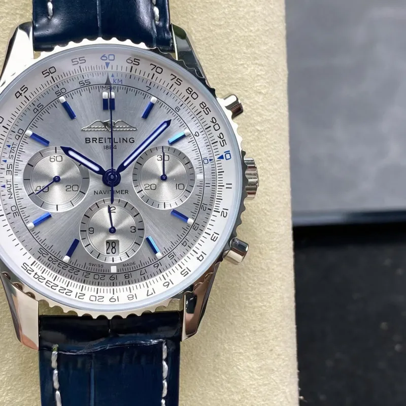 Breitling Navitimer AB0139A71G1P1 Replica - Weisses Zifferblatt Geriffelte Luenette